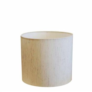 Imagem de Cúpula em tecido cilíndrico abajur luminária cp-4143 35x25cm linho beg