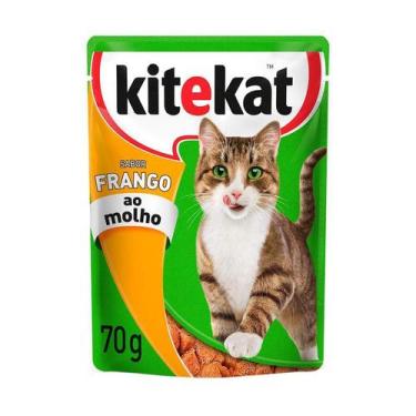 Imagem de Ração Úmida Kitekat Sachê Frango ao Molho para Gatos Adultos 70 g