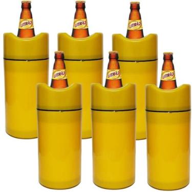 Imagem de Porta Garrafa Termico Litrao Camisinha Cerveja Bar Isopor 1L Kit 6 Uni