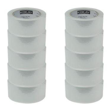 Imagem de Kit com 10 Fitas Adesivas 45mm X 100m Largo Ótima Qualidade - KOKAY