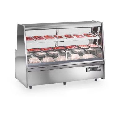 Imagem de Balcão De Frios E Avícola Grta200 Gelopar Expositor De Carnes Inox 2mt 220v