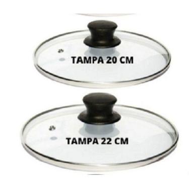Imagem de Kit Jogo 2 Tampa De Vidro Avulsa 20cm 22cm - Shopmy