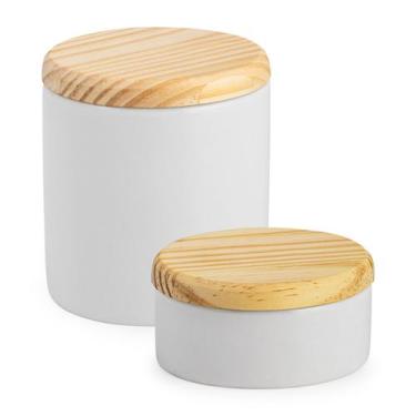 Imagem de Kit banheiro porcelana porta cotonete porta joia jogo potes - Loja Bor