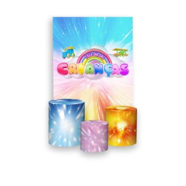 Imagem de Painel De Festa Vertical 1,50 x 2,20 + Trio De Capas Cilindro - Dia da