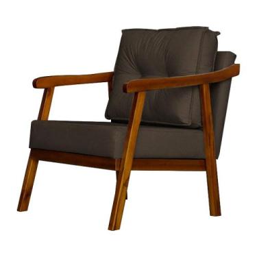 Imagem de Poltrona Sophia Veludo Sala de Estar, Quarto, Estética - Divini, Marro