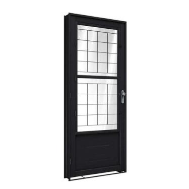 Imagem de Porta de Aço de Giro com Postigo e Grade Quadrada 215x90cm Facilitá Lu