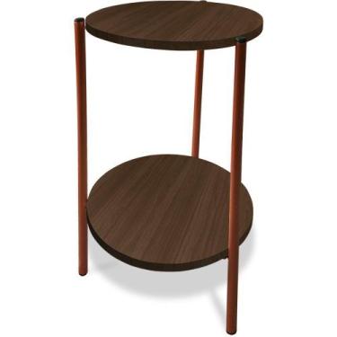 Imagem de Mesa Mesinha De Canto Redonda Decoração Qatar Industrial Cobre - Genus
