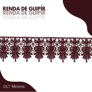 Imagem de Renda De Guipír Chl-436 - Peça Com 13,7 Metros- Vinho - Nº: 173 - Nybc
