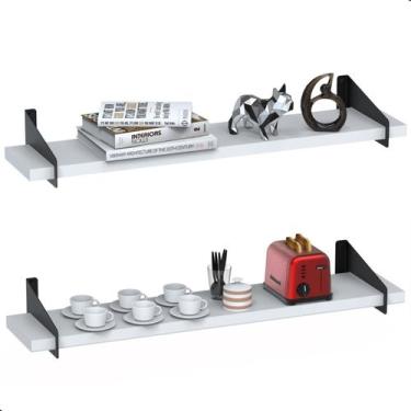 Imagem de 2 Prateleiras De Madeira Estilo Industrial Suspensa Max60p - ContelSto