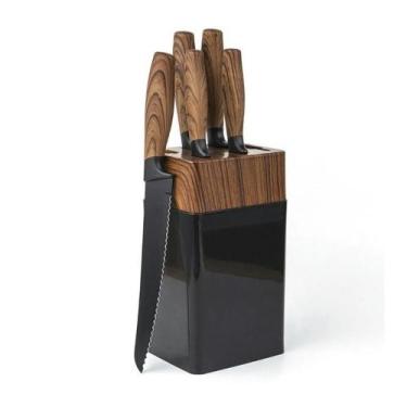 Imagem de Conjunto de Facas 7 Peças com Cepo Tesoura e Amolador de Facas - Facas