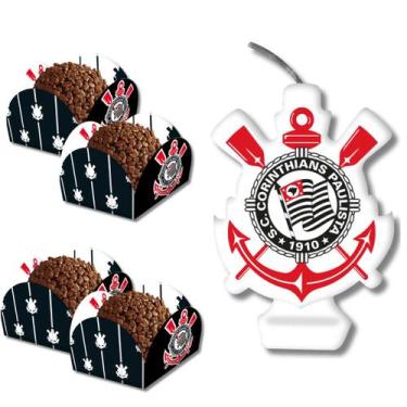 Imagem de Kit Vela Decorativa Comemoração Aniversário + 40 Forminhas para docinh