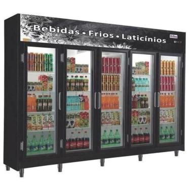 Imagem de Expositor Vertical 5 Portas De Vidro Rf024 Frilux Refrigerador 1720 Litros Preto 110v