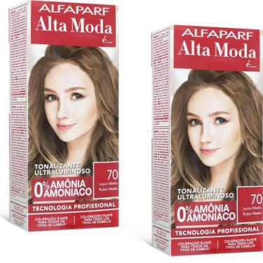 Imagem de Alta Moda Alfaparf kit c/2 Tonalizante 70 Louro Médio 120g