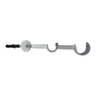 Imagem de Kit 2 suportes duplo alongado para varão 28/19mm - branco - DECOR LÍDE