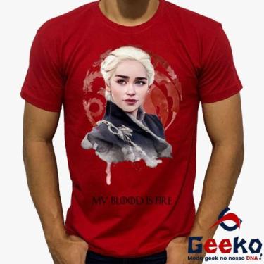 Imagem de Camiseta Game Of Thrones 100% Algodão Daenerys Targaryen Fire and Bloo