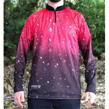 Imagem de Camiseta de Pesca Vermelho 3D - FPS 50 + UV - Ref. 111 - Masculina - R