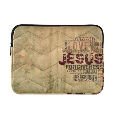 Imagem de ALAZA Versículo da Bíblia Religiosa Cristã Palavras de Jesus com Capa Cruzada para Laptop 13, 13,3, 14 polegadas, Capas de Computador para Pad Tablet, Bolsa de Pasta Impermeável