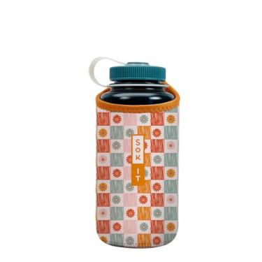 Imagem de Sok It BotlSok Capa de neoprene com isolamento térmico para garrafa de água (Boho Floral, serve para 946 ml Nalgene)