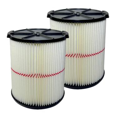 Imagem de Pacote com 2 filtros CMXZVBE38754 para Craftsman Shop Vac Wet Dry 5 a 20 galões, 9-38754 Red Stripe General Purpose for Craftsman 5 6 8 9 12 16 32 galões Shop Filtros de substituição a vácuo