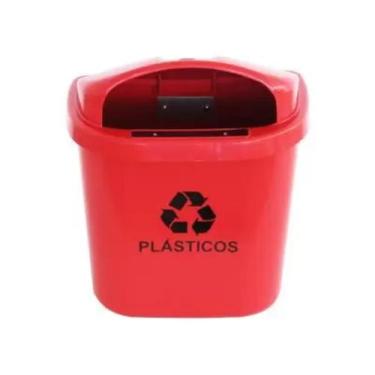 Imagem de Lixeira 40L S/Poste com Haste Plástica - JSN, Vermelho