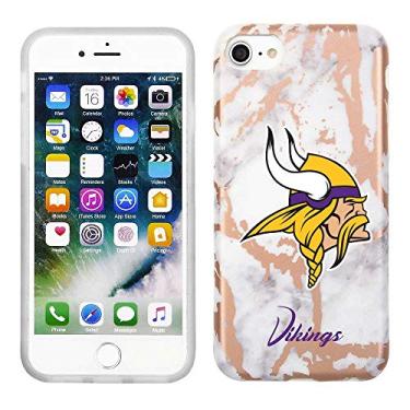 Imagem de Prime Brands Group Capa de celular para Apple iPhone 8/7/6S licenciado pela NFL Minnesota Vikings, mármore ouro branco e rosa