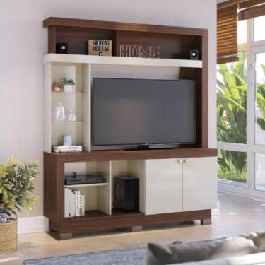 Imagem de Estante Valença Para Tv até 50 Polegadas Nogueira Real Off White - Col