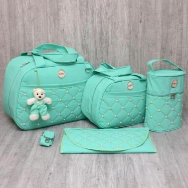 Imagem de Kit Bolsa Maternidade 4 Peças Menino Verde - Isadora baby