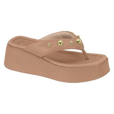 Imagem de Tamanco Feminino Chinelo Anabela Plataforma Beira Rio Dedo, Nude, 37