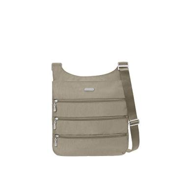 Imagem de Baggallini Bolsa transversal de viagem com zíper grande, Bege, One Size
