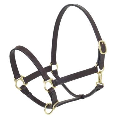 Imagem de CAMELOT Halter de couro básico ajustável com fecho, Marrom, Horse
