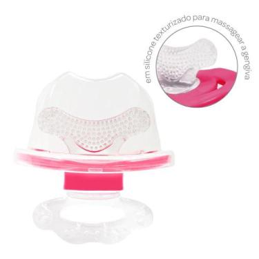Imagem de Mordedor Massageador de Gengiva Chupeta Bebê Buba, Rosa