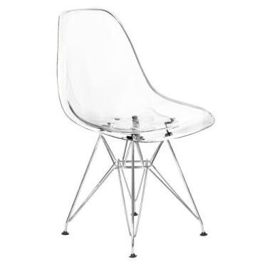 Imagem de Cadeira Eames Cristal Transparente Eiffel Base Metal Cromado - Lianto 