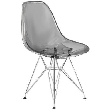 Imagem de Cadeira Eames Cristal Transparente Eiffel Base Metal Cromado - Lianto 