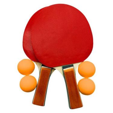 Imagem de Kit Tênis de Mesa com 2 Raquetes, 4 Bolinhas Ping Pong - DM TOYS