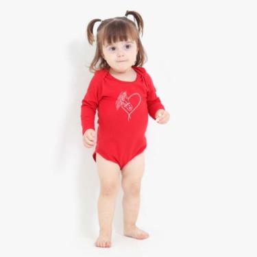 Imagem de Body Infantil Estampado Cavalo Neném Country Bebê Agro Fofo Coração Ma