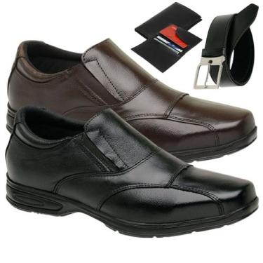 Imagem de 2 Sapatos Masculino Social Super Leve e Confortável Solado Costurado C