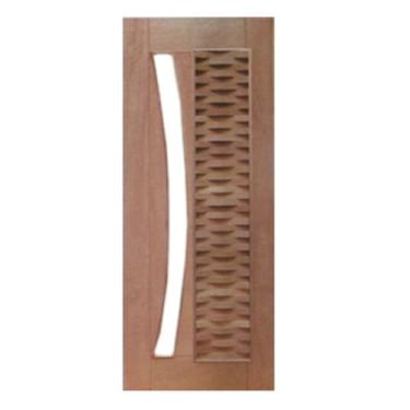 Imagem de Porta de Madeira Ripada Arco p/Vidro Maciça Cedro Arana Casmavi, 122cm