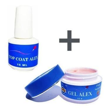 Imagem de Kit Gel 15g + Top Coat Para Alongamento De Unhas Fibra - A.R Variedade