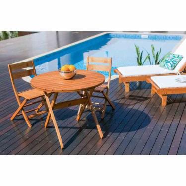 Imagem de Mesa Dobrável Mestra Ipanema Ø 90 cm em Madeira Mestra Móveis, Stain J