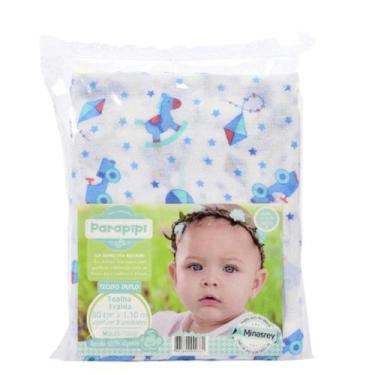 Imagem de Kit 3 Toalha Fralda Bebê 110x65cm Estampada Minasrey Enxoval - Mundo d