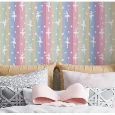 Imagem de Papel de Parede Quarto Menina Balé Bailarina Delicado e Moderno Autoad