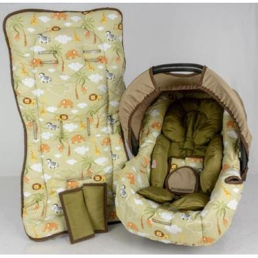 Imagem de Capa bebê conforto+carrinho+redutor - safari kaki - ALAN PIERRE BABY