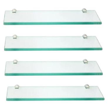 Imagem de Prateleira de vidro decorativa 50 x 10 kit com 4 unidades - Sonharte