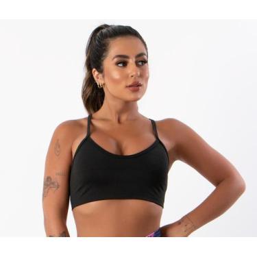 Imagem de Top Fitness Feminino Nadador Alça Fina sem bojo Academia - blees, Pret