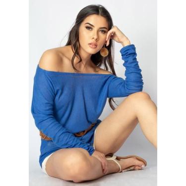 Imagem de Blusa Cigana Piraju Manga Longa Azul - Amazonia Vital