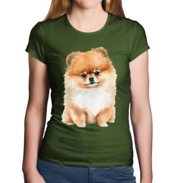 Imagem de Baby Look Algodão Cachorro Spitz Alemão Lulu da pomerânia - Foca na Mo