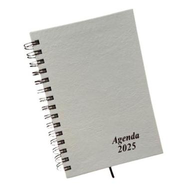 Imagem de Agenda Diária Anual 2025 Wire-o material sintético - Bege - Serv Color