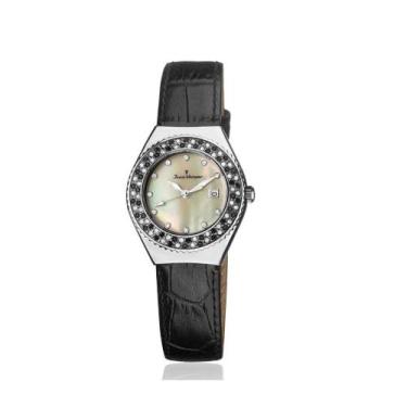 Imagem de Relógio De Pulso Jean Vernier JV10794 Feminino Preto+Prata, Único