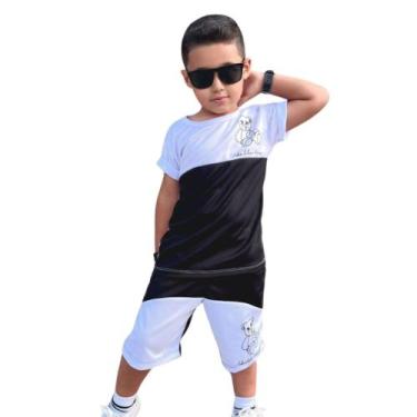 Imagem de Roupa Menino Infantil Camisa Bermuda Conjunto Masculino - Ikaros IK, U