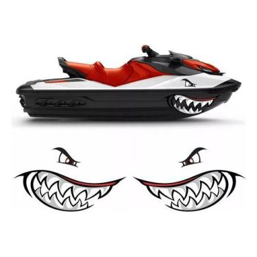 Imagem de Adesivo Jet Ski Face Shark Boca Tubarão Personalizado - SPTS